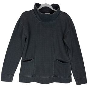 Columbia Lodge Sweatshirt Women Medium Gray Pockets Fleece Lined Funnel Pullover